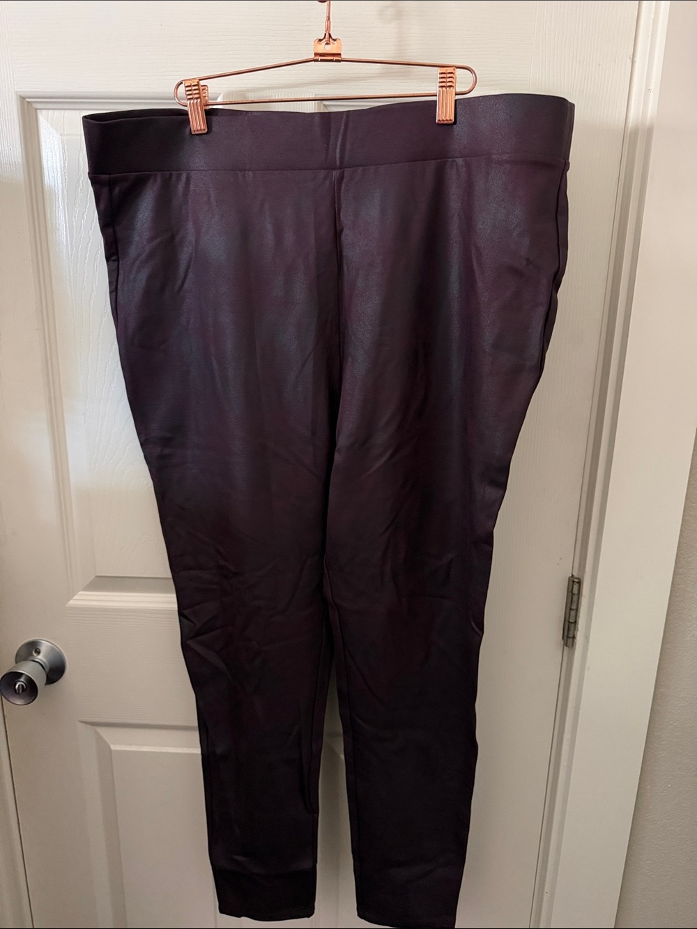 torrid Faux Leather Leggings in Deep Plum